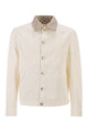 Brunello Cucinelli Lightweight Garment-Dyed Cotton Denim Jacket With Leather Collar