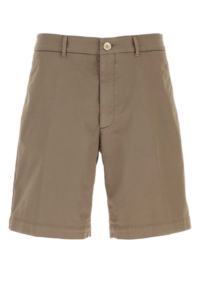 Brunello Cucinelli Mud Stretch Cotton Bermuda Shorts