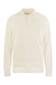 Brunello Cucinelli Cotton Rib Knit Polo Shirt With Long Raglan Sleeve