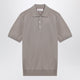 Brunello Cucinelli Light Brown Cotton Knit Polo Shirt