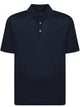 Brunello Cucinelli Navy Blue Linen Cotton Polo