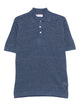 Brunello Cucinelli Melange Blue Linen Blend Polo Shirt