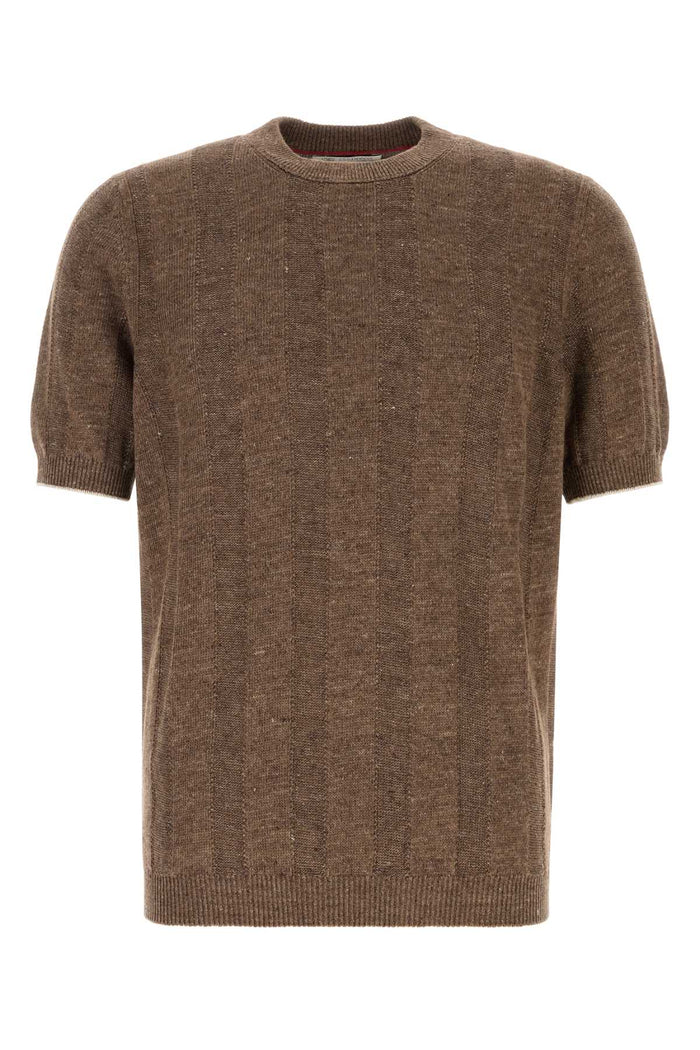 Brunello Cucinelli Brown Knit T-Shirt