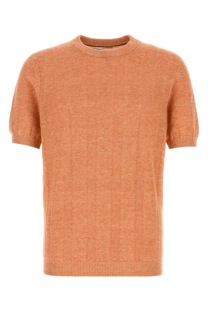 Brunello Cucinelli Orange Knit T-Shirt