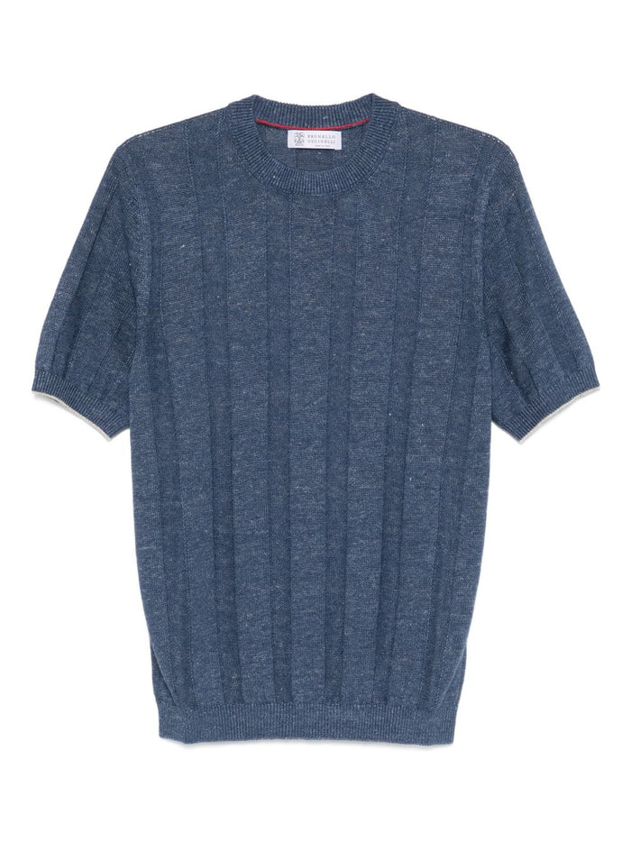 Brunello Cucinelli Short Sleeves Round Neck Sweater