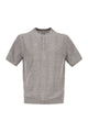 Brunello Cucinelli Seraphim Collar T-Shirt In Linen And Cotton Rib Knit