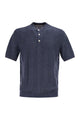 Brunello Cucinelli Seraphim Collar T-Shirt In Linen And Cotton Rib Knit