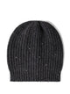 Brunello Cucinelli Anthracite Grey Brunello Cucinelli Cashmere-Silk Diamante Knit Beanie Adorned With Subtle All-Over Micro Sequins.