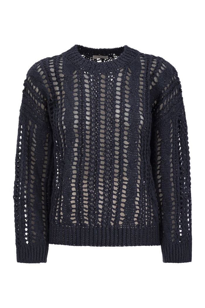 Brunello Cucinelli Cable & Mesh Jute And Cotton Jersey
