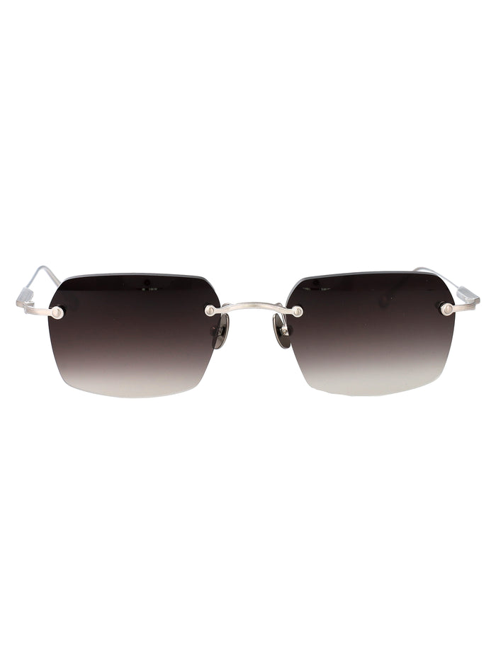 Matsuda Brushed Silver Grey Gradient Metal Sunglasses