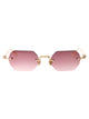 Matsuda Brushed Gold - Milk White Rose Gradient Metal Sunglasses