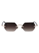 Matsuda Brushed Silver - Black Grey Gradient Metal Sunglasses