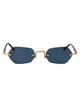 Matsuda Brushed Gold - Navy Blue Grey Metal Sunglasses