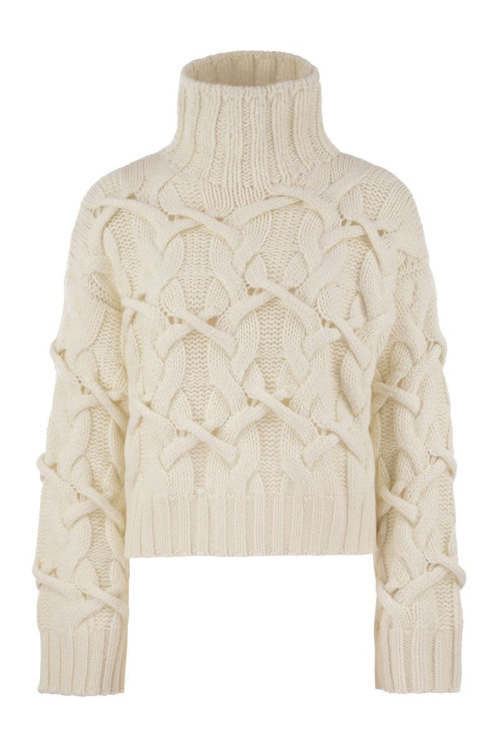 Brunello Cucinelli Braided High-Necked Cashmere Sweater