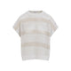 Brunello Cucinelli Cropped Cotton Knit Top With Luminous Sequin Bands
