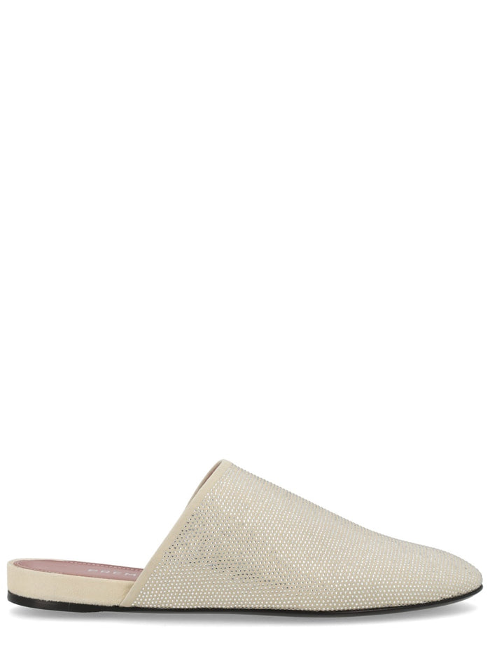 Premiata Leather Slipper With Rhinestones