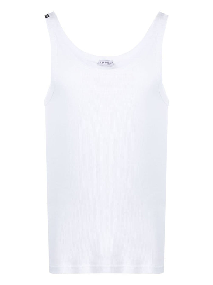 Dolce & Gabbana White Cotton Marcello Tank Top