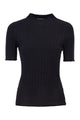 Peserico Short-Sleeved Ribbed Woollen Jumper
