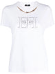 Elisabetta Franchi Chain-Detail And Logo Print Cotton T-Shirt