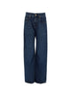 Brunello Cucinelli Blue Brunello Cucinelli Womens Wide-Leg Cotton Denim Jeans Featuring A Faded Effect And Monili Trim