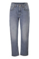 Brunello Cucinelli Straight Trousers In Authentic Denim With Shiny Bartack