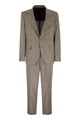 Brunello Cucinelli Prince Of Wales Flannel Suit In Silk, Wool And Cashmere