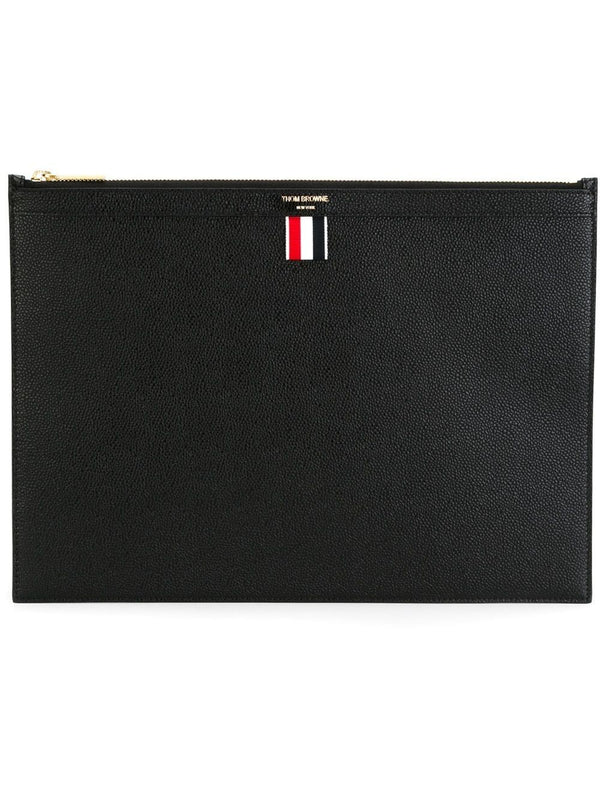 Thom Browne Black Leather Document Case