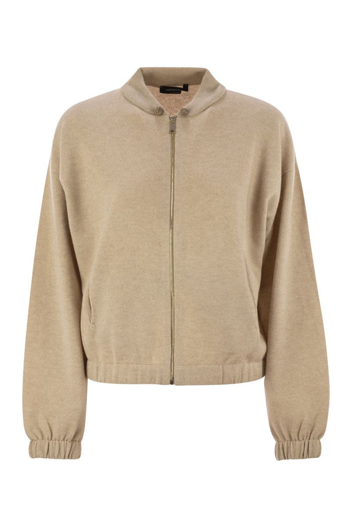 Fabiana Filippi Bomber Jacket In Platinum With Ball Pins