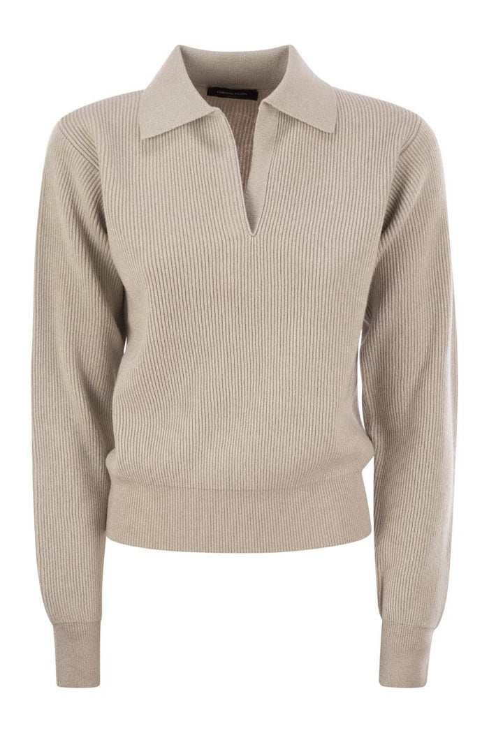 Fabiana Filippi Ribbed Knit With Polo Neck