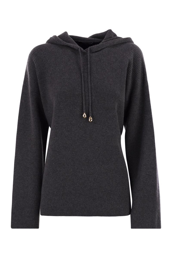 Fabiana Filippi English Ribbed Hooded Sweater