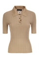 Fabiana Filippi Ribbed Silk And Wool Polo Knit With Jewel Buttons