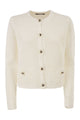 Fabiana Filippi Openwork Knitted Cotton Cardigan With Jewelled Buttons
