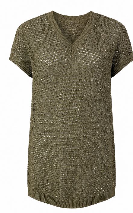 Fabiana Filippi Olive Green Open Knit Polo