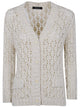 Fabiana Filippi Beige Openwork Knit V Neck Shirt