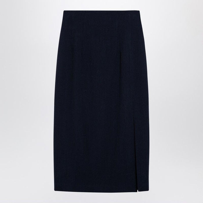 Margaux Lonnberg  Navy Blue Wool-Blend Marlo Skirt