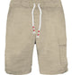 Mc2 Saint Barth Beige Linen Drawstring Waist Shorts
