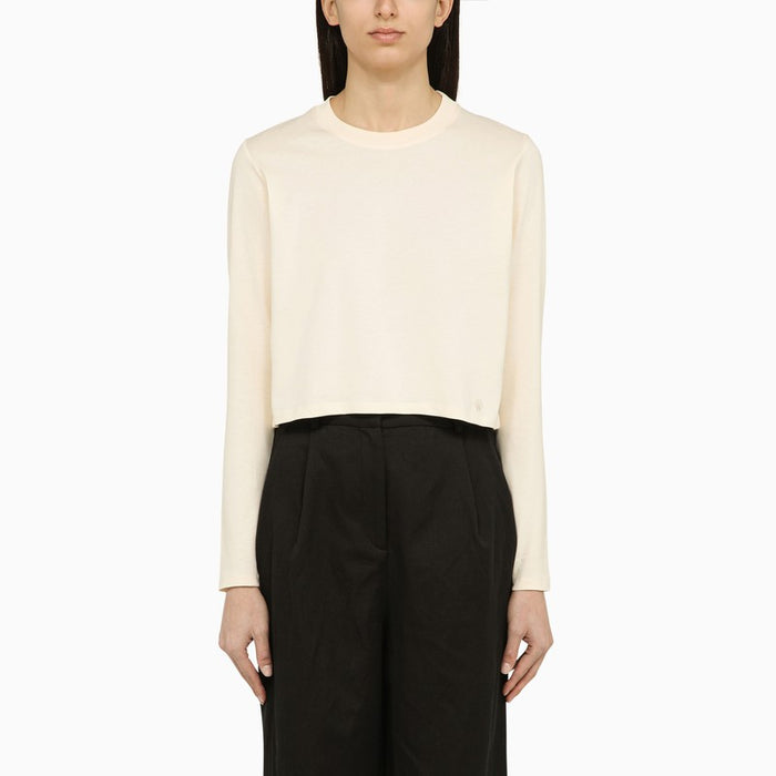 Loulou Studio  Ivory Cotton Crew-Neck Jumper