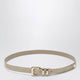 Brunello Cucinelli Beige Alligator Leather Belt With Silver Buckle