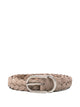 Brunello Cucinelli Woven Suede Belt With Rounded Buckle And Metal Loop