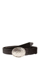 Brunello Cucinelli Embossed Leather Belt With Oval Buckle