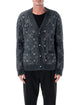 Casablanca Casablanca Fluffy Monogram Cardigan With Honeydew Logo