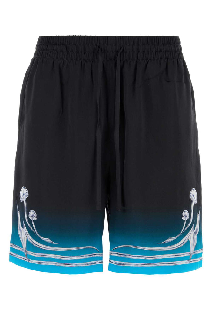 Casablanca Printed Satin Bermuda Shorts
