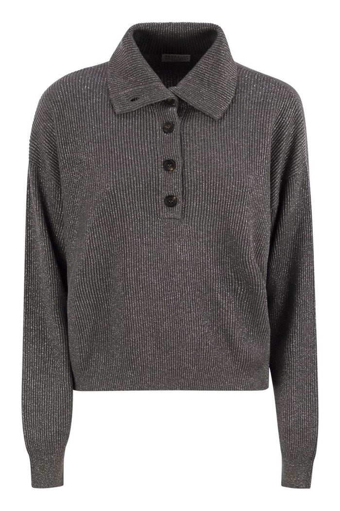 Brunello Cucinelli Cotton And Viscose Rib Knit High Collar