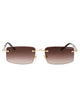 Montblanc Gold-Gold-Brown Metal Sunglasses