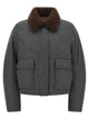 Brunello Cucinelli Shearling Collar Cropped Jacket