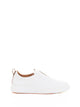 Santoni White Leather Slip On Sneaker
