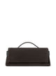 Brunello Cucinelli Brown Brunello Cucinelli Essence Suede Clutch Featuring A Single Top Handle And Side Monili Embellishments