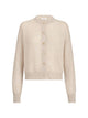 Brunello Cucinelli Beige Mohair Polyamide Wool Metallic Sweater