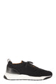 Santoni Textile And Leather Trainers With Raised Sole