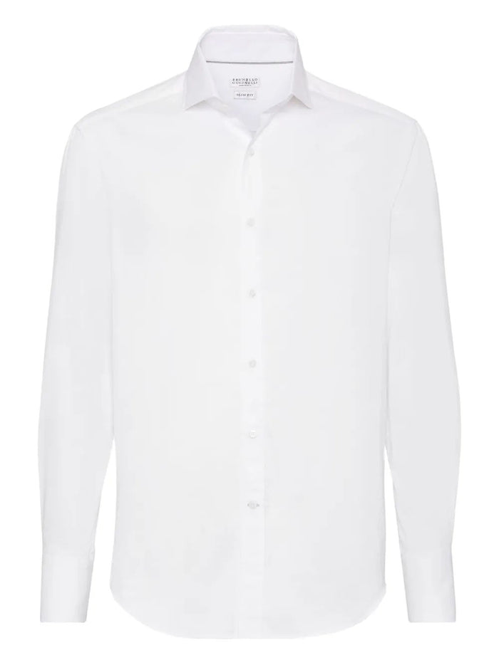 Brunello Cucinelli Cotton Twill Slim Shirt